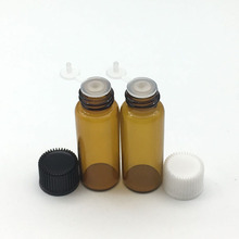 5pcs 5ml Mini Amber Essential Oil Glass Bottle with Orifice Reducer Siamese Plug Sample Vials 2024 - buy cheap