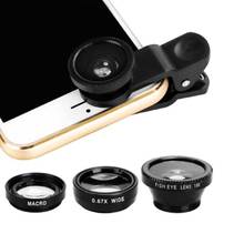 Объективы для смартфона, 3 в 1, широкоугольный, макро объектив, "рыбий глаз, для iPhone/Samsung 2024 - купить недорого