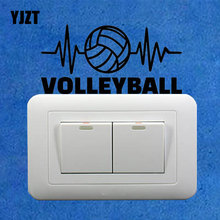 YJZT Volleyball Game Sport Ball Logo Signboard Wall Sticker Home Bedroom Switch Decal Black 8SS2162 2024 - buy cheap