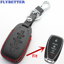 FLYBETTER-Funda de cuero genuino para llave inteligente, 4 botones, para Chevrolet Cruze/Malibu XL/Spark/Cmaro, estilo de coche, L2210 2024 - compra barato