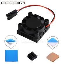 GeeekPi Original Square Cooling Fan with Heatsink Kit 1/2 Dual Fan Cooler Heat Sink For Raspberry Pi 3B+ / 3B / 2B / B+ 2024 - buy cheap