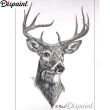 Dispaint Diamond Embroidery "Animal deer" Pattern DIY 5D Diamond Painting Needlework Cross Stitch Full Drill Painting A18474 2024 - buy cheap