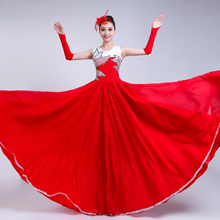 Red Long Full-skirt Opening Dance Big Swing Dress Spanish Bullfight Performance Dance Costume Stage Sequin Dancing Costume H589 2024 - buy cheap