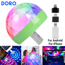 USB DC5V colorful effect holiday party light music control ktv dj disco lights automatic led stage lights for iPhone Android iOS 2024 - buy cheap