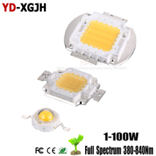 10p1 3 5 10 20 30 50 100 w de alta potência led chip espectro completo branco 380-840nm crescer grânulos de espiga clara para fábricas de plantas de estufas 2024 - compre barato