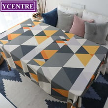 YCENTRE Cotton Polyester Geometric Design Waterproof Oil proof Rectangle Tablecloth Dinner Picnic Table Cloth Home Decoration 2024 - buy cheap