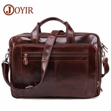 JOYIR Men's Genuine Leather Briefcases 16" Big Real Leather Laptop Tote Bag Cow Leather Business Bag Casual Men Travel Bag 2024 - buy cheap