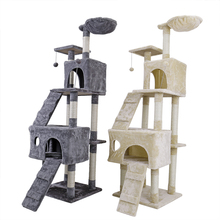 173CM Cat Tree Tower Condo Scratcher Posts Climbing Tree Toys Pet Kitten Frame Cat House Hammock Protecting Home Cat Furniture 2024 - buy cheap