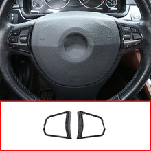 Moldura de botão do volante em fibra de carbono para bmw, acessório automotivo para modelos 5 series f10 520 525 2016-2018, 2 peças 2024 - compre barato