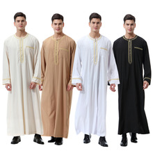 Muslim Men Jubba Thobe Abaya Formal Dress Middle East Musulman Homme Jubah Caftan Saudi Arab Islamic Clothing CN-038 2024 - buy cheap