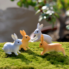 1PC Running Rabbit Miniature Figurine Sitting Hare DIY Accessories House Decoration Simulation Animal Models Plastic Girl Toy 2024 - buy cheap