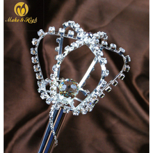 Traje de casamento estilo coroa princesa fada esqueleto de cristal strass pingente varinha real esqueleto cobre de alta qualidade adereços prata 2024 - compre barato