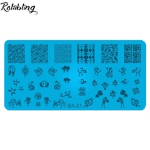 Rolabling-Plantilla de sellos para decoración de uñas, accesorio para arte de uñas, serie SA, 1 unidad 2024 - compra barato