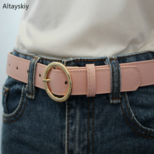 Belts Women Ladies Elegant Lovely Round Classic Buckle Solid Sweet All-match High-quality Simple Womens Female 2020 Girls Chic 2024 - buy cheap