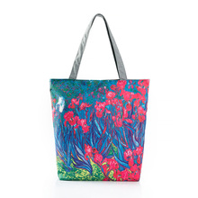 Miyahouse холщовая большая емкость с цветочным принтом, летние пляжные сумки, сумки для покупок, женские холщовые повседневные сумки-тоут, подходящие для женщин 2024 - купить недорого