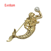 Earofcorn Exquisite Mermaid Brooches Women Korea Style Coat Dress Corsage Accessories Gift 2024 - buy cheap