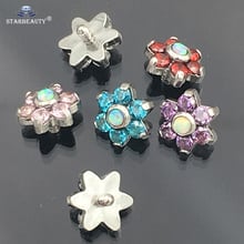 1Pc G23 Titanium & Opal Gem Micro Dermal Anchor Top Dermal Skin Diver Surface Piercings Hide Top Gauges jewelled body jewelry 2024 - buy cheap