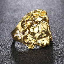 Мужское кольцо в стиле хип-хоп, модное Золотое кольцо на палец в стиле «папа» 2024 - купить недорого
