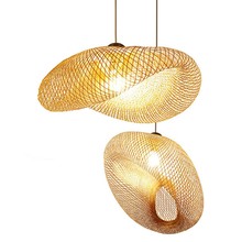 Modern weave bamboo Pendant Light Southeast Asia countryside style handmade hanging lamp for restaurant cafe industrial lighting 2024 - buy cheap