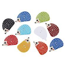 hedgehog painted Wooden decorative Buttons Random Mixed 25x16mm Scrapbooking Craft Sewing Supplies MT0303 2024 - buy cheap