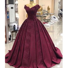 Custom Made Plus Size Gown Evening Dresses Long Elegant V-neck Beaded Appliques Satin Ball Gown Formal Party Dress Vintage 2024 - buy cheap