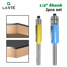 LAVIE 2pcs 1/4" Shank Flush Trim Router Bit Double Bearings Straight Bits Template Pattern Wood Milling Cutters End Dual MC01063 2024 - buy cheap