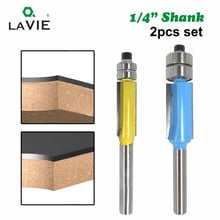 LAVIE 2pcs 1/4" Shank Flush Trim Router Bit Double Bearings Straight Bits Template Pattern Wood Milling Cutters End Dual MC01063 2024 - buy cheap