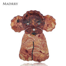 Madrry Lovely Brown Teddy Dog Shape Brooch Natural Texture Acrylic Brooches For Women Boys Coat Suit Pins Christmas Gift Jewelry 2024 - buy cheap