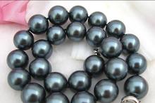 FREE SHIPPING HOT sell new Style >>>>18"16mm round black south sea shell pearl necklace 2024 - buy cheap