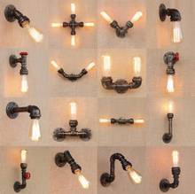 Retro Industrial Wall Lamp Vintage iron rust Water pipe Lamps E27 Loft Light Plated Indoor Lighting Home bedroom restaurant Deco 2024 - buy cheap