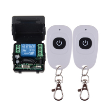 Transmitter Receiver 12V 1CH RF Wireless Remote Control Switch With 2PCS White 1 Button Controllers IN 433MHZ 2024 - buy cheap