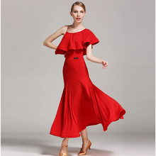 Vestido de dança de salão feminino, fantasia de competição moderna para tango, valsa, padrão de roupa de baile, 2018 2024 - compre barato