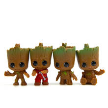 4pcs/set New Cute Brinquedos Guardians Of The Galaxy Mini Cute Baby Tree Model Action And Toy Figures Cartoon Cake Doll 2024 - buy cheap