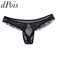 Men Jockstraps Lace Mesh Briefs with Penis Hole Bikini Underwear Underpants Homme Male Pouch Panties 2024 - buy cheap