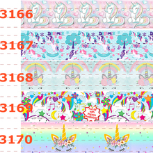 NEW arrivals 50 yards cartoon Unicorn ribbon printed grosgrain/satin ribbons free shipping 2024 - buy cheap