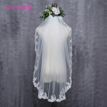 In Stock High Quality Cheap Short Wedding Veils White Ivory One Layer Lace Bridal Veils Wedding Accessories 2024 - buy cheap