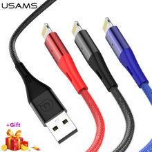 USMAS Usb Cable For iPhone X 8 7 6 6S plus 5 5S SE Cable,Nylon 2.4A Fast Charger LED Lighting Sync Data Cable for iphone Charger 2024 - buy cheap