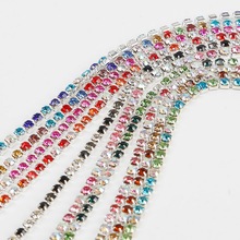 High Density Mixed Color AB Crystal Silver Base Cup Claw Rhinestone Chain for DIY Appliques Trim Sew On Ornament Accessories 2024 - buy cheap