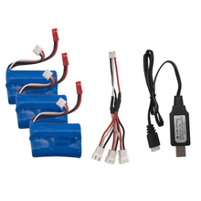 Batería Lipo de 7,4 V y 1100 mAH para barco a control remoto, 3 uds., 7,4 V, 1100 mAH, 15C, descarga 18500, batería de juguete cilíndrico 2024 - compra barato