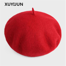 Xuyijun Wool Beret Female Winter Hats For Women Flat Cap Knit  Cashmere Hats Lady Girl Berets Hat Female Bone Tocas Painter Hat 2024 - buy cheap