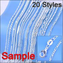 Jewelry Sample Order 20Pcs Mix 20 Styles 18" Genuine 925 Sterling Silver  Link Necklace Set Chains+Lobster Clasps 925 Tag 2024 - buy cheap