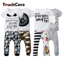 Newborn Cotton Cute Cartoon Baby Boy Girl Clothing Set Infant Elephant Words Printed T-shirt Tops+Pants ShortSleeve Kids Clothes 2024 - buy cheap