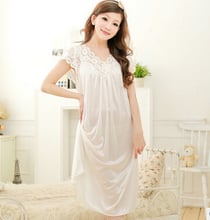 Promotion ! 2016 pijamas mujer lengthen elegant princess nightgown soft smooth viscose cozy sleepwear 2024 - buy cheap