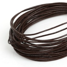 Темно-коричневый 1/1, 5/2/3 мм в диаметре 100% шнуры из натуральной кожи, круглая веревка, строка, искусственный браслет 2024 - купить недорого