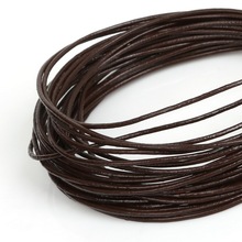 Marrom escuro 1/1. 5/2/3mm de Diâmetro. 100% Cordões de Couro Genuíno Rodada Corda Corda Para Fazer Jóias DIY Pulseira Artesanato 2024 - compre barato