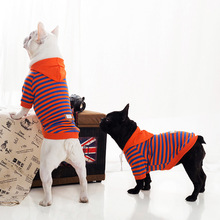 Ropa de perro para perros pequeños primavera otoño sudaderas con capucha para Bulldog francés Chihuahua suéter de algodón a rayas traje delgado para la luz del cachorro 2024 - compra barato