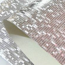 Papel tapiz de mosaico con purpurina de lujo, rollo de papel tapiz de pared dorado, decoración de habitación de Bar KTV, rollo de techo plateado 2024 - compra barato