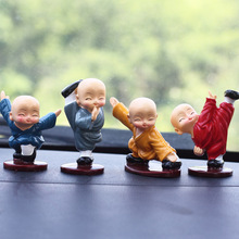 1 set Car Interior Decoration Lovely Kung Fu Little Monk design Cute Cartoon Monk Decorative Dolls Car Accessories Ornaments 2024 - buy cheap