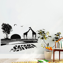 African Safari Wall Murals Animals Vinyl Wall Stickers Home Interior Designs Art Office Travel Sticker Creative Decor New LC784 2024 - buy cheap