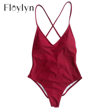 Floylyn Solid One Piece Swimsuit Sexy Bandage Bathing Suit Women Summer Swimwear Backless Beachwear Female Bodysuit Monokini 2024 - buy cheap